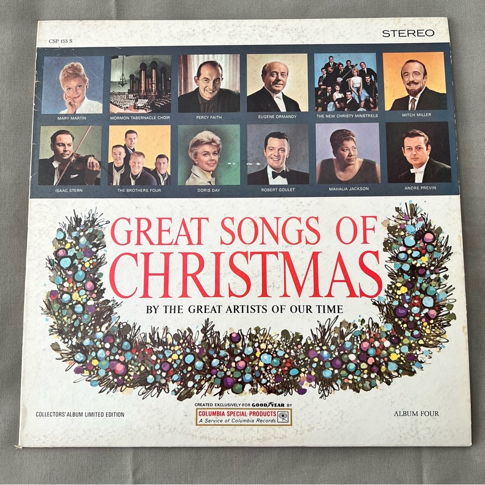 Columbia Great Songs of Christmas Vintage Vinyl 33 rpm created for Goodyear